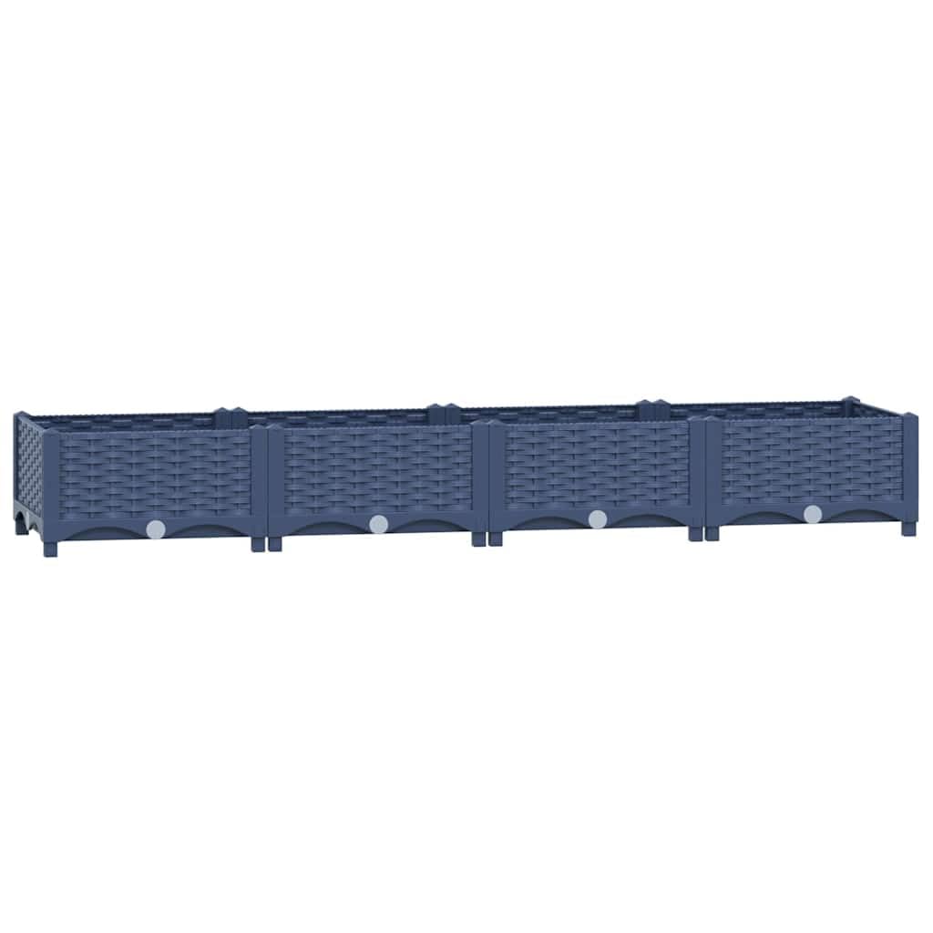vidaXL Grey Raised Bed - Sturdy Polypropylene Planter for Gardens, Patios and Balconies - Ideal for Planting Vegetables, Herbs and Flowers - Easy Assembly - Rectangular Shape