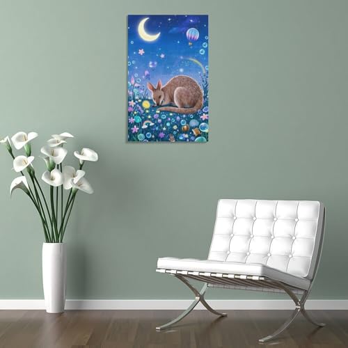 Impression sur toile kangourou murale haute définition 50x75cm