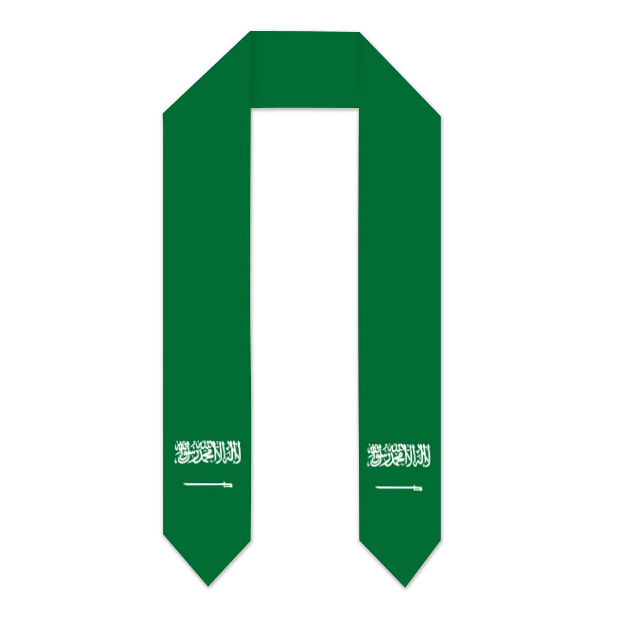 Wanwen Unisex White Saudi Arabia Flag Graduation Shawls Sash Stole International Study Soccer Fans Cheers Adult