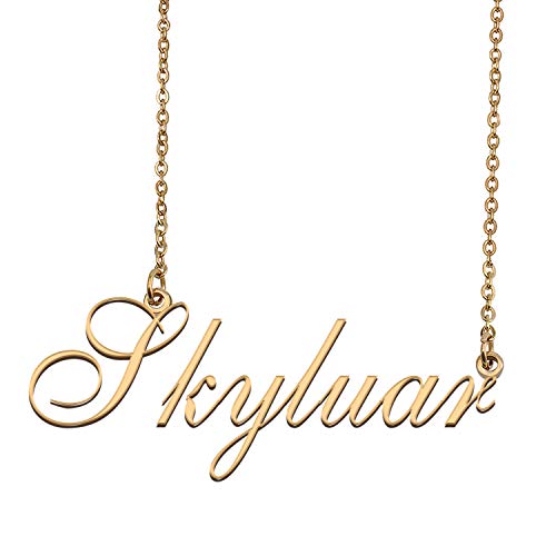 HUAN XUN Custom Made Delicate Any Name Necklace for Mother Skyluar