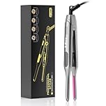 Pencil Flat Iron, T-Buy 2 in 1 Hair Straighteners and Curler for Short Hair and Men Beard, Mini Hair Straightener for Edges, Fast Heat Up and Dual Voltage