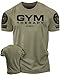 Gym Therapy Workout Shirts for Men, Lifting T-Shirt for Gym Workout (Military Green Branded, LG)