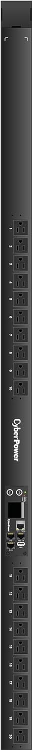 CyberPower PDU31116 Monitored PDU, 100-120V, 15A (Derated to 12A), 20 Outlets, 0U Rackmount