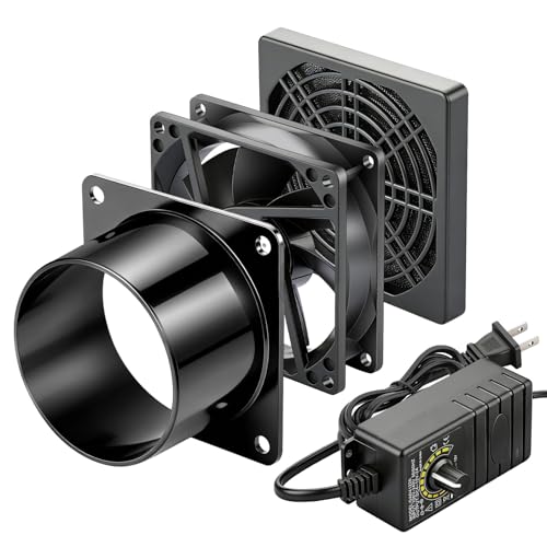 WDERAIR 80x25mm 12V PC Exhaust Fan with Speed Controller
