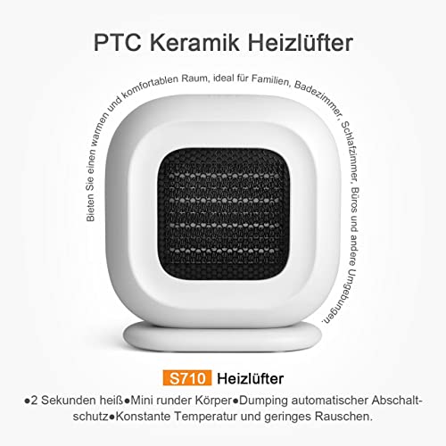 Heizlüfter für Badezimmer von SABAODY – 1500W Keramikheizung