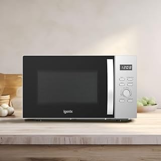 Igenix 28L 900W 3-in-1 Silver Combination Microwave Oven with Stainless Steel Cavity & Air Fry Function – 1200W Grill & 2200W Convection Power, 8 Auto Cook Programmes, 60-Min Timer - IGMC02890S