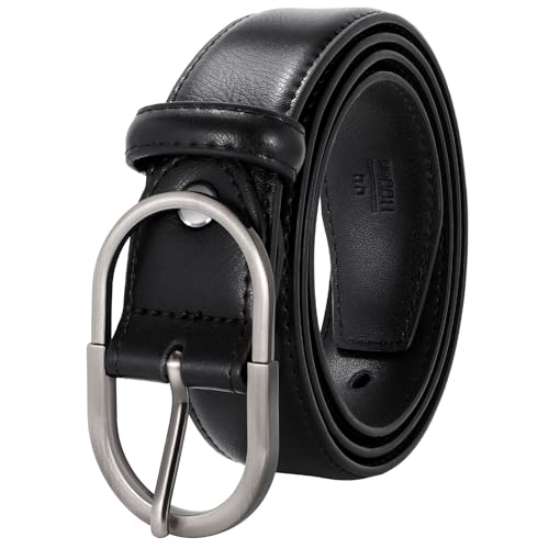 BELTROAD Men's Leather Belt for Jeans, Work, Business & Casual - Black, One Size, 1.3" Width, Alloy Buckle