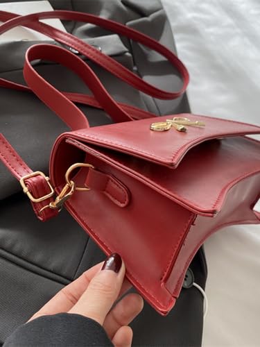 Women's Bow Knot Flap Satchel Handbag Top Handle Squared Shoulder Bags Elegant Purse4