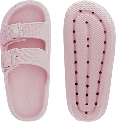 Bronax Cushion Slides For Women Pillow Slippers Ladies Female Bathroom Beach Pool Open Toe Quick Drying House Foam Massage Shower Sandals Non Slip Resistant Comfortable Outdoor Indoor Cozi Pink #TOP5