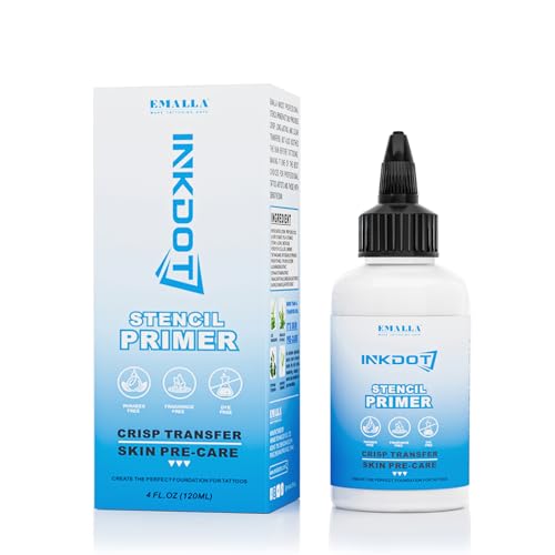 EMALLA Plantilla de tatuaje de gel de transferencia de 120 ml, fórmula suave, crema de transferencia para plantillas de tatuaje claras y afiladas, accesorio profesional para artistas y principiantes