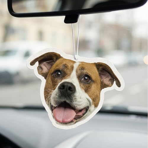 Custom Car Air Refresher with Photo - Double Sided Print, 12 Scents Options - Personalized Air Fresheners with Pet or Logo Cutout, Customized Car Fresheners Ornament