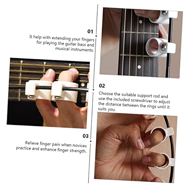 Totority Finger Expansion Sleeves Adjustable Guitar Trainer Tool for Ukulele and Piano Beginners Flexible DIY Finger Expander Strength Suitable for Adult Hand Shapes