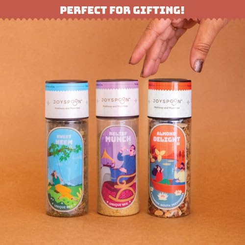 JOY SPOON Mouth Freshener Mukhwas Combo - Almond Delight,Relief Munch,Sweet Neem Combo (3 X 100 Gm)|Sugar Free Mouth Fresheners|After Meal Snacks|Trail Mix|Supari Free Traditional Mukhwas