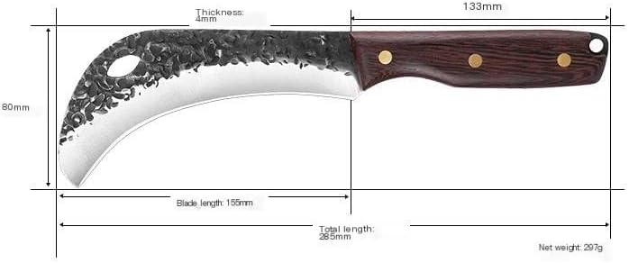 Meat Cleaver Knife, Forged Durian Peeling Knife Portable Hammer Small Machete Small Sickle Personalized Outdoor Camping Knife Sugar Cane Knife (Color : 2)
