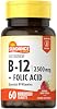 Vitamina B-12 de disolución rápida Sundance | con Ácido Fólico | 2500 mcg | 60 unidades | Sabor natural a bayas | Suplemento vegetariano, no transgénico y sin gluten 2