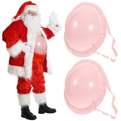 Ventre de Père Noël Gonflable , 2 Pack Ventre Gonflable de Noël , Faux Ventre Gonflable pour Noël Carnaval Déguisements Cosplay de Fête Dos de Bossu Panse de Bière