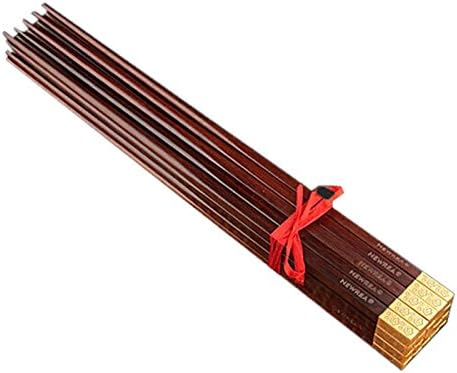 10 Pairs of High Grade Suanzhimu Chopsticks Rosewood Carving Gold Auspicious Cloud