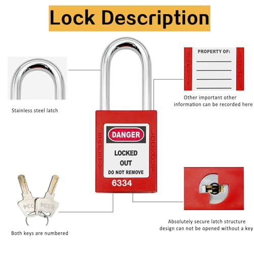 Young Dance DQTJ123653Y Lockout Tagout Station With Loto Devices - 5 Pack Safety Lock Set For Safe Electrical Lockouts,2 Hasps, 25 Loto Tags,Lock Out Tag Out Kit Board,Lockout Safety Supply thumb #4