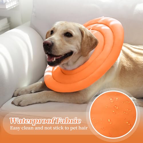 Image of IDOMIK Dog Recovery Collar, Waterproof Soft Dog Cone After Surgery, Comfy Protective Elizabethan Collar Alternative for Dogs Cats, Adjustable Pet Neck Donut Cone Anti-Licking Biting Wounds