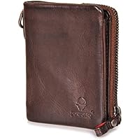 DONBOLSO® Rio Monedero de Cuero para Mujer, 4 Ranuras para Tarjetas y protección RFID Blocker, Muchos Colores Incluyendo Negro y marrón, Cartera Vintage para Mujer (Marrón)