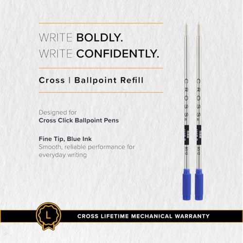 Image of Cross Ballpoint Pen Refill - Blue - Fine - Dual Pack