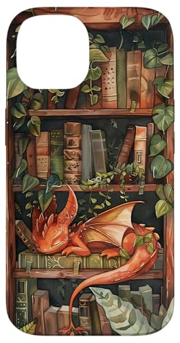 Cute Dragon Books Cottagecore Flower Bookworm Book Lover Case for iPhone 14