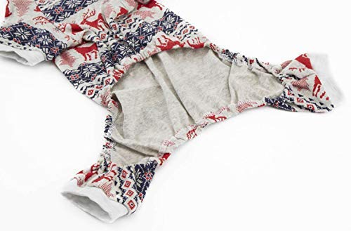 Xmas Grey Reindeer Clothes Cotton Pet Dog Pajamas Jumpshit X-Large 22" Back Length,Girth 26-32" #TOP3
