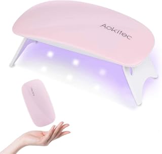 Aokitec Mini UV LED Nail Lamp, Portable Gel Light Mouse Shape Pocket Size Nail Dryer with USB Cable for All Gel Polish(Pink)