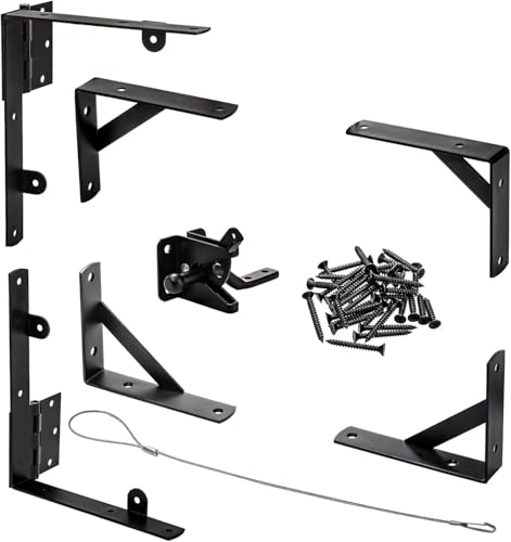 ZENFUN Anti Sag Gate Frame Kit, Gate Corner Bracket, Heavy Duty Brace Gate Hardware with Hinge and Gate, Wooden Fences-No Sag Gate Corner Brace Bracket for Doors, Corral Gates, Wood Windows