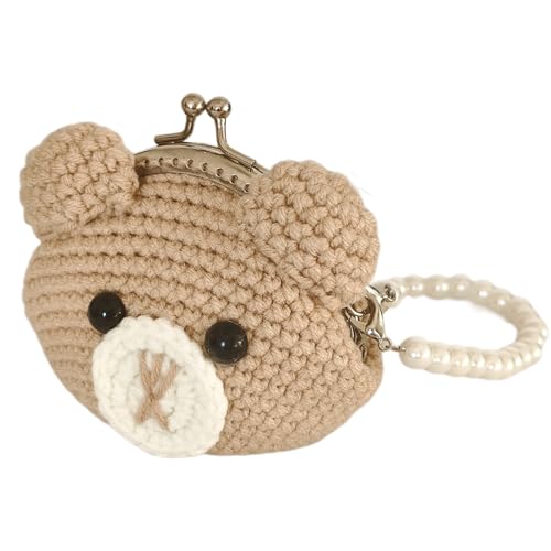 Saisifen Cute Bear Crochet Coin Purse Pouch Handmade Charms
