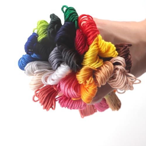 Image of Double Mercerized Egyptian Cotton Embroidery Floss 8.75 Yards Per Skein for Cross Stitch Thread, Friendship Bracelets Floss, Craft Floss, Embroidery Floss Set (Set 24B (24 Skeins))