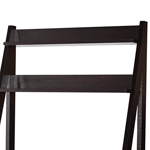 Benzara Contemporary Style Ladder Home Office Desk With 3 Open Shelves And 1 Drawer, Brown #TOP3