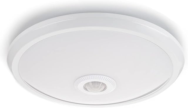 Słodka Lampa Sufitowa LED z Regulowanym Sensorem 360°, Biała, 850 Lumenów, Lampa Sufitowa 4000K z Czujnikiem Ruchu, Spot Sufitowy do Salonu, Wewnętrzna Okrągła Lampa LED, Panel Sufitowy z Sensorem
