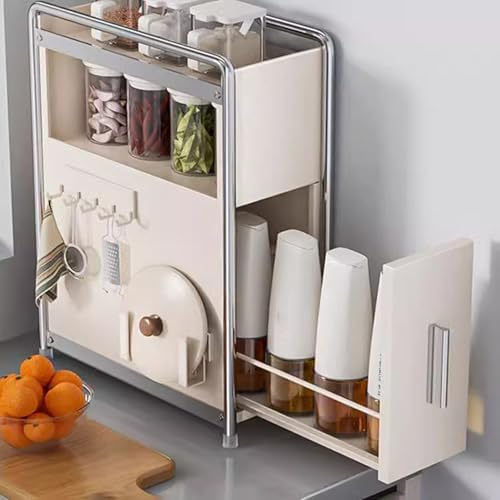 HUIYIN Spice Rack Organizer for Kitchen Pantry & Countertop - Adjustable Seasoning Shelf, Cabinet Storage Solution for Spices, Herbs, and Medicine Bottles