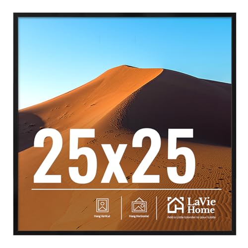 Image of LaVie Home 25x25 Picture Frame for Wall Display, 25x25 Black Picture Frame with HD Plexiglas, 25 x 25 Photo Frame 1 Pack, Picture Frames for Displaying Photos, Classic Collection