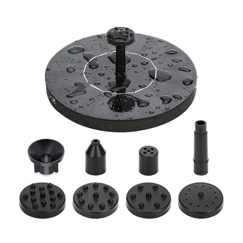 Fuente para pájaros – Pulverizador de jardín flotante, característica de agua exterior, accesorio decorativo para estanque | De bombeo para pájaros con alimentación solar, kit D
