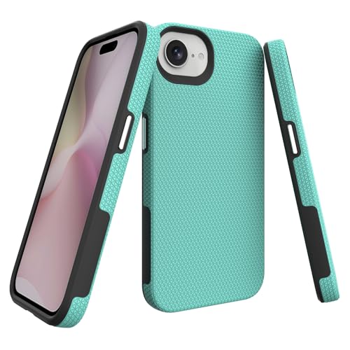Image of NOXO Ultra-Hybrid Triangle Back Case Cover for iPhone 17e /16e, | Shockproof Design | Camera Protection | Soft TPU & Rugged PC | Bumper Case Cover for iPhone 17 /16e, (Mint Grean)