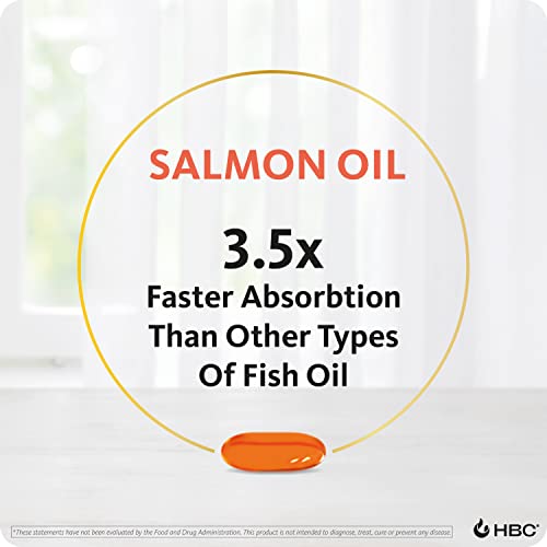Hofseth Biocare Salmon Oil Supplement For Humans With Epa, Dha & Astaxanthin | 90 Wild Nordic Salmon Oil Capsules - Supports Heart, Brain & Joint Health | Sustainably Sourced, No Fish Aftertaste #TOP1