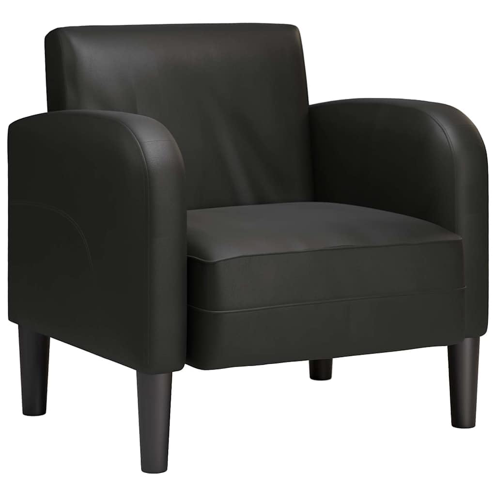 vidaXL Sessel mit Armlehnen Schwarz 54 cm Kunstleder, Sofasessel, Fernsehsessel, Relaxsessel, Einzelsofa, Relaxsofa, Wohnzimmer Sessel