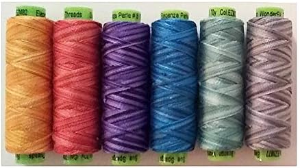 Sue Spargo Eleganza #8 Perle, Six 70yd Spools Polished Cotton for Embroidery (17 - Flourish)