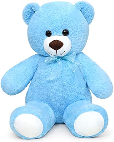 SNOWOLF 40cm Teddy Bear Cute Stuffed Animal Plush Toys Mini Bear Cuddly Doll Gift for Kids Boys Girls Birthday Christmas Valentine's Day, 15.7inch, Blue
