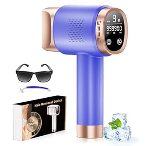 Beauris Ice-Cooling IPL Hair Removal Device 21J Laser Hair Removal Device, 9 Energy Levels, IPL Laser Hair Remover for Women Men, Facial Bikini Line Arm Armpits Leg Body, Purple