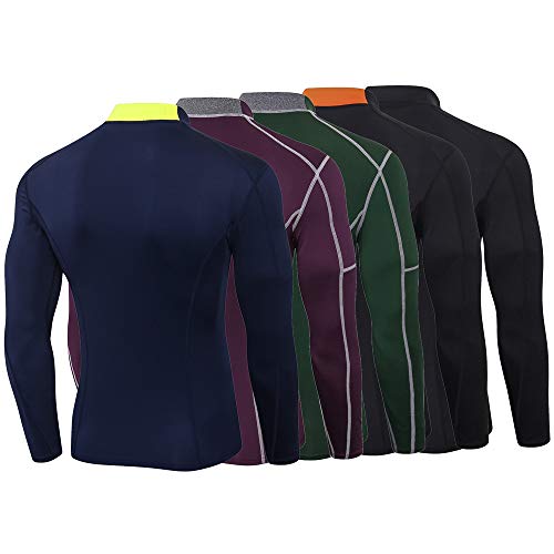 Ajcoflt Camiseta masculina de manga comprida de compressão de secagem rápida Camiseta esportiva elás