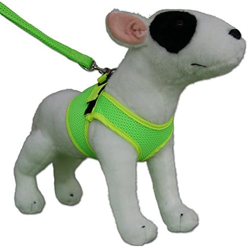 Doxtasy Neon Hundegeschirr Geschirr Weste Fluoreszierend - Leuchtet im Dunkeln - 2 versch. Farben (L, neon gelb/grün)