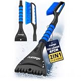 LICARGO Eiskratzer Auto mit Besen 67cm - Teilbares Stecksystem - stabil & wackelfrei - kratzerfrei & lackschonend Schneebesen Auto - Rutschfester Griff, kompakt verstaubar - Scheibenkratzer PKW & SUV