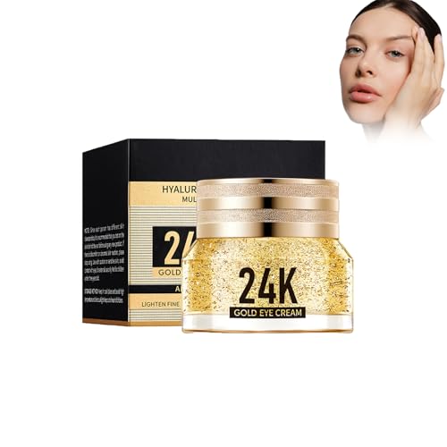 Dyceittdia Crema per gli occhi, 40g Crema occhi all'oro 24K, le borse e le linee del contorno, Migliora le occhiaie, eye cream