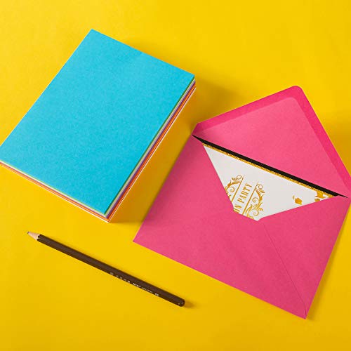 50 Pack A7 Colorful 5x7 Envelopes V Flap Invitation Envelopes for 5x7 Cards, Birthday, Weddings, Graduations, Greeting Cards, Baby Shower 5.24 x 7.24 Inches (Multicolor)
