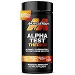 MuscleTech Thermogenic Testosterone Booster for Men, AlphaTest Thermo - T-Boost Mens Supplement with Tribulus Terrestris - Male Gym Workout Supplements for Muscle Growth, Stamina & Energy - 90 Pills