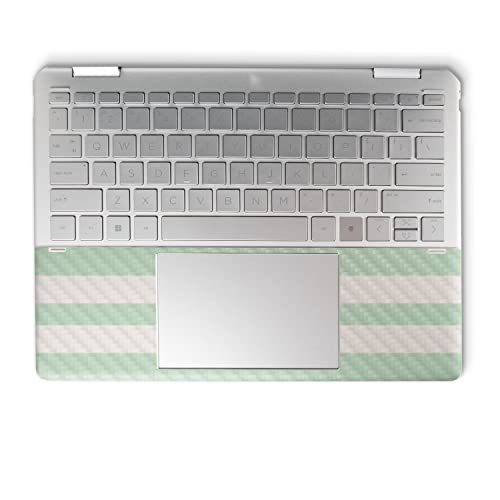 Image of MightySkins Carbon Fiber Skin Compatible with HP Spectre x360 14 inch (2022) Full Wrap Kit - Mint Stripes | Protective, Durable Textured Carbon Fiber Finish | Easy to Apply | Made in The USA