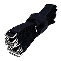 Lumonic 10 Fascette Riutilizzabili Hook+loop 600x38mm - Nero/Blu - Per Gestione Cavi E Fissaggio